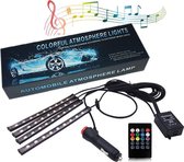 Auto Interieur RGB Led Verlichting | Auto Led Verlichting | LED Verlichting met Afstandsbediening | Auto RGB Led Binnen Verlichting | 4 Zelfklevende LED strips | RGB Led strips | L