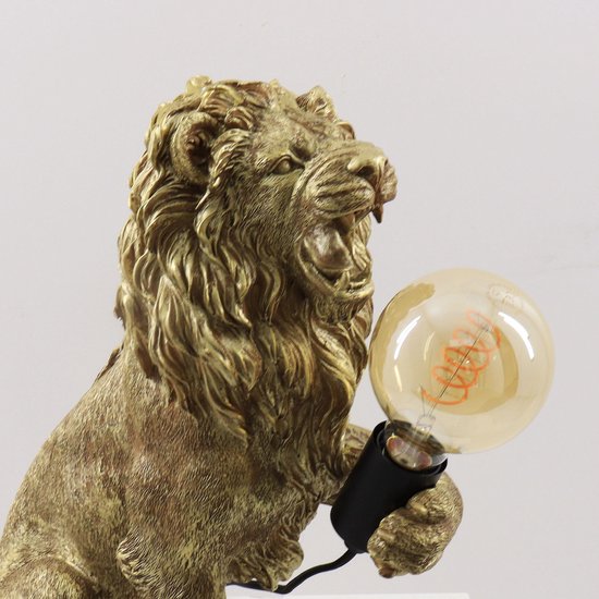 Light & Living tafellamp Leeuw| Lemmy the Lion | Goud Zwart | 42cm | bol