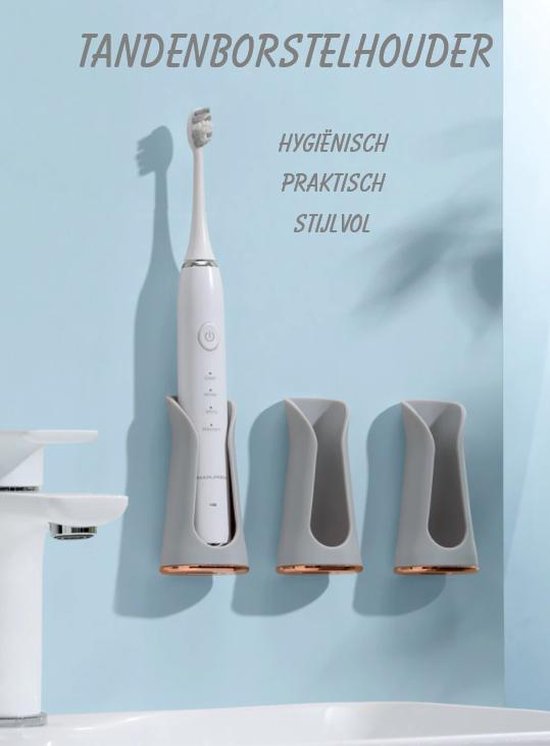 Leraar op school paradijs elf Elektrische tandenborstelhouder - GRIJS 1 stuk - Flexibele Siliconen -  hangend aan de... | bol.com