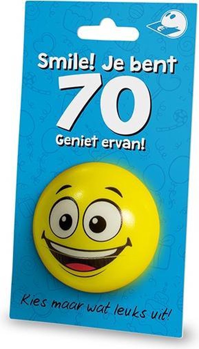 Cadeaukaart + Stressbal  70 jaar