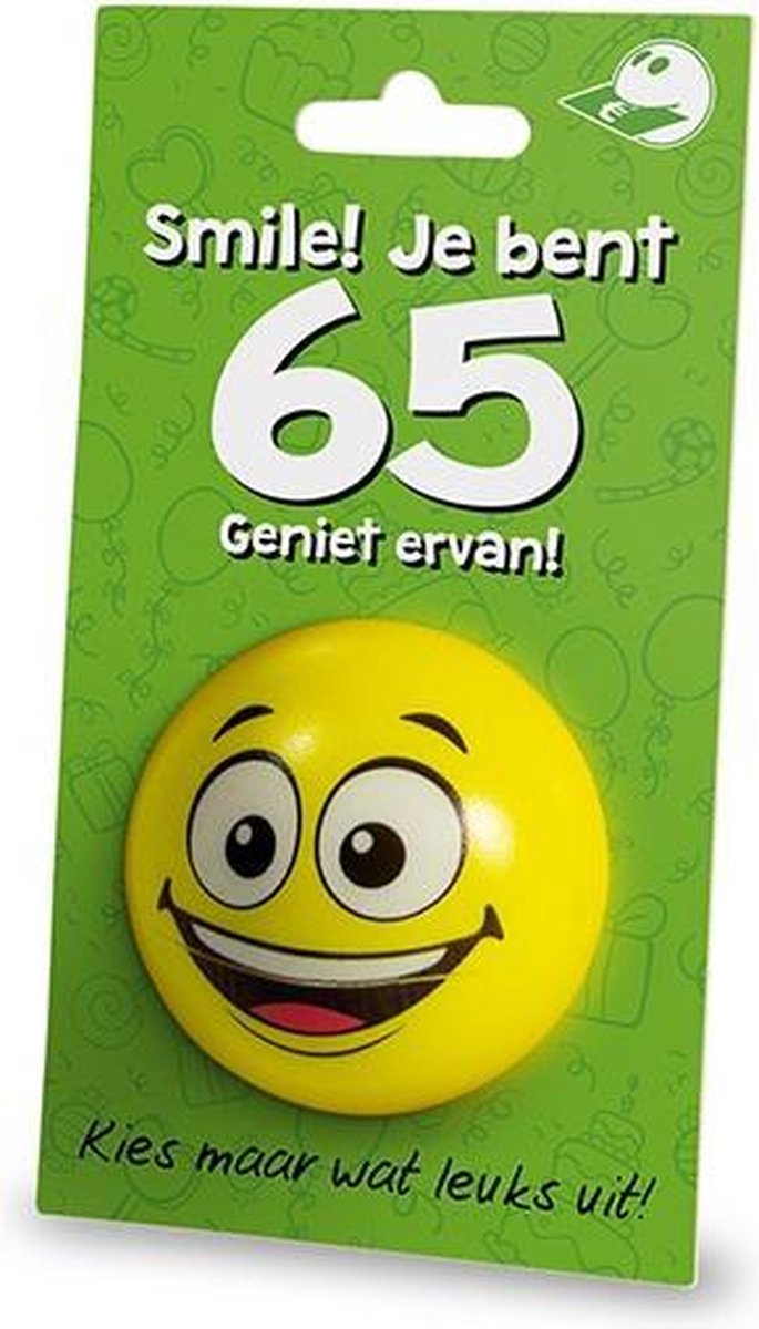 Cadeaukaart + Stressbal  65 Jaar