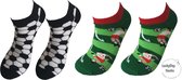 Verjaardag cadeau - Voetbal Sokken - Sneaker sokken - Mismatch - Sneaker - Leuke sokken - Vrolijke sokken - Luckyday Socks - Sokken met tekst - Aparte Sokken - Socks waar je Happy van wordt