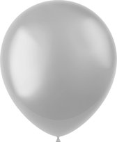 Zilveren Ballonnen Metallic Moondust Silver 33cm 100st