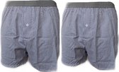 Embrator 2-stuks mannen Boxershort geruit wit/grijs/zwart L