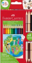 Kleurpotloden Faber Castell driekant set 12+3 stuks | Faber Castell kleurpotloden | Kleurpotloden | Driekantige kleurpotloden | Faber Castell |  Potloden | Tekenpotloden | Tekenen | Stiften |