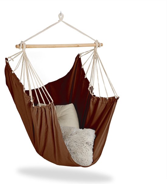 Relaxdays hangstoel - modern - katoen - 150 kg - hangmatstoel - binnen en  buiten -... | bol.com