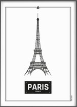 Citymap icons Parijs (eiffeltoren) 40x50 stadsposter