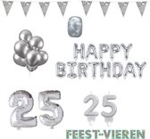 25 jaar Verjaardag Versiering Pakket Zilver