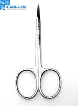 MEDLUXY PRO - Nagelriemschaar (huid- en vellenschaartje) - EXCLUSIEF - Classic gebogen TIP - Micro Fijn Spits / Scherp punt - 11 cm - (Nagelriemknipper) Cuticle Scissor
