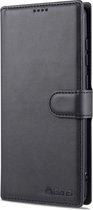 AZNS Samsung Galaxy A02s Hoesje Book Case Kunst Leer Zwart