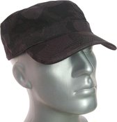 Katoenen cadet cap army pet zomerpet camouflage print zwart grijs maat one size