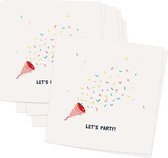 LET'S PARTY - 10 gevouwen luxe wenskaarten met envelop - ansichtkaart - feest - uitnodiging - verjaardag - feestje - party - jarig - zomaar - gezellig