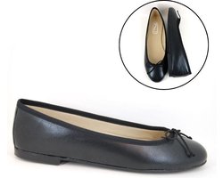 Stravers Luxe Ballerina s Schoenen Maat 43 Zacht Zwart Leer