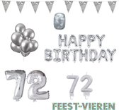 72 jaar Verjaardag Versiering Pakket Zilver