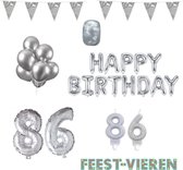 86 jaar Verjaardag Versiering Pakket Zilver
