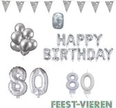 80 jaar Verjaardag Versiering Pakket Zilver