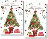 16 Dubbele Kerst & Nieuwjaarskaarten - Lannoo - Witte envelop - 10,5 x 16 cm