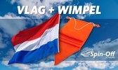 Nederlandse vlag 100x150 cm + Oranje wimpel 175 cm