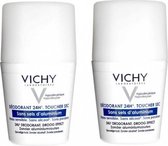 Vichy Deodorant 24H - Ball Deodorant For Sensitive Skin - 2 x 50ml