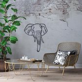 Houten Olifant 60cm - Muurdecoratie - Muurplaat - Cadeau - Geschenk - Safari - Afrika