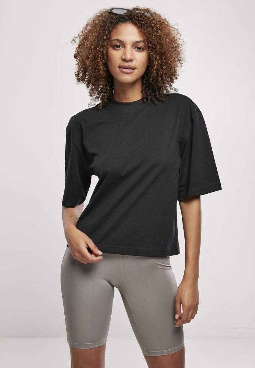 Urban Classics T-shirt 5XL Biologisch katoen Dames Basics Duurzaamheid Zwart