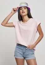 Urban Classics - Color Melange Extended Shoulder Dames T-shirt - L - Roze