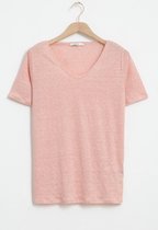 Sissy-Boy - Lichtroze linnen T-shirt gestreept