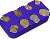 kwmobile Porte-monnaie à 8 compartiments - Porte-monnaie pour euros - Pour 1 cent à 2 euros - Porte-monnaie bleu