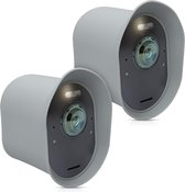 kwmobile 2x hoesje voor Arlo Ultra / Arlo Pro 3 / Pro 4 - Siliconen hoes voor beveiligingscamera - Beschermhoes in lichtgrijs