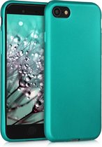 kwmobile telefoonhoesje voor Apple iPhone SE (2022) / SE (2020) / 8 / 7 - Hoesje voor smartphone - Back cover in metallic turquoise