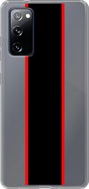 Samsung Galaxy S20FE - Smart cover - Transparant - Streep - Zwart - Rood