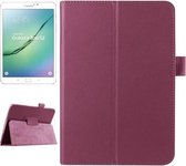 Litchi Texture Horizontale Flip Effen Kleur Smart Leather Case met Twee-vouwbare Houder & Slaap- / Wekfunctie voor Galaxy Tab S2 8.0 / T715 (Paars)