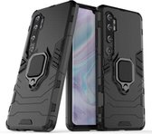 Voor Geschikt voor Xiaomi Mi CC9 Pro / Mi Note 10 / Mi Note 10 Pro PC + TPU schokbestendige beschermhoes met magnetische ringhouder (zwart)