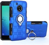 Voor Motorola Moto G5 2 in 1 Cube PC + TPU beschermhoes met 360 graden draaien zilveren ringhouder (blauw)