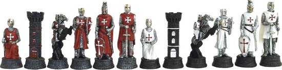 Afbeelding van het spel Kruistochten wit met rood - Schaakstukken