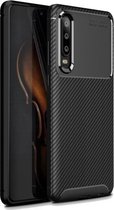 Carbon Fiber Texture Shockproof TPU Case voor Huawei P30 (zwart)