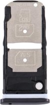 SIM-kaarthouder + SIM-kaarthouder / Micro SD-kaarthouder voor Motorola One Zoom (zwart)