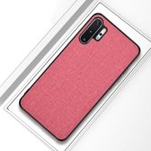 Voor Galaxy Note 10 Pro / Note 10+ schokbestendige stoffen textuur PC + TPU beschermhoes (roze)