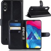 Litchi Texture Horizontale Flip Leren Case voor Galaxy M10, met houder & portemonnee & kaartsleuven (zwart)