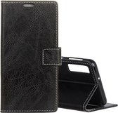 Retro Crazy Horse Texture Horizontale Flip Leren Case voor Galaxy A7 (2018), met houder & kaartsleuven & portemonnee (zwart)