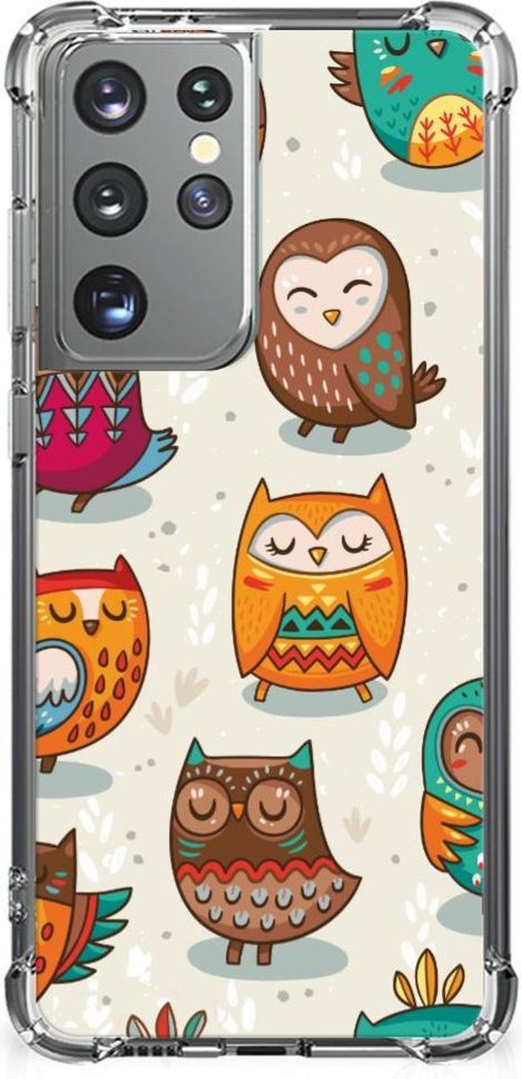 Samsung Galaxy S21 Ultra Case Anti-shock Vrolijke Uilen