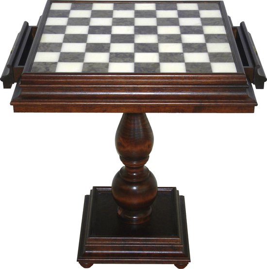 Afbeelding van het spel Beeck houten - Schaaktafel - Albaster - 60x60x70 cm