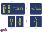 WC Toilet verwijzing sticker set 5 stickers.