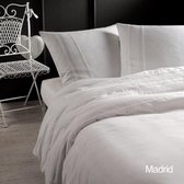 Dekbedovertrek Madrid, wit, 2 persoons (200x220/260 cm), extra lang. Papillon Deluxe, 100%  hoogwaardig percale katoen, super zacht. Zie al onze artikelen op Dekbedstunter.