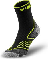 Merino wollen sokken - Warme sokken voor de winter met echt merino wol - R2 - Challenge Fietssokken - Zwart/Geel - Maat L (43 - 46)