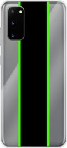 Samsung Galaxy S20 - Smart cover - Transparant - Streep - Zwart - Groen