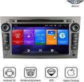 Boscer® Opel Autoradio | Android 10 | Apple Carplay | Android Auto | Navigatiesysteem | DVD & CD | Zilver | Achteruitrijcamera