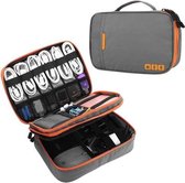 Multifunctionele hoofdtelefoonoplader Datakabel Opbergtas Draagbaar accupakket, Afmetingen: L, 25 x 18 x 7 cm (grijs)