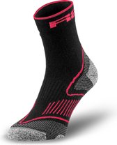 Merino wollen sokken - Warme sokken voor de winter met echt merino wol - R2 - Challenge Fietssokken - Zwart/Rood - Maat L (43 - 46)