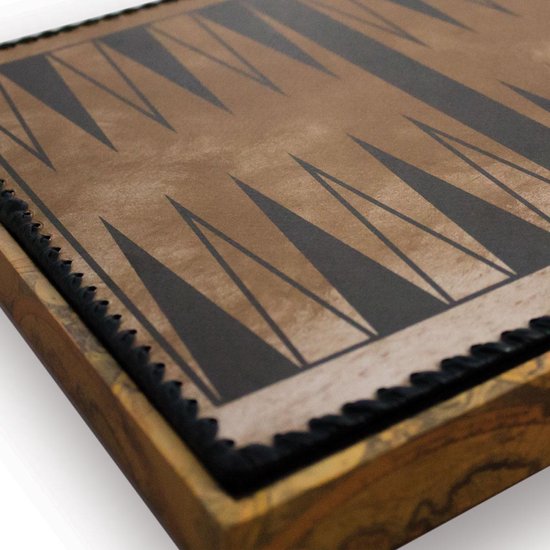 Afbeelding van het spel Schaakbordbox en backgammon - Wereldkaart - 35x35 cm